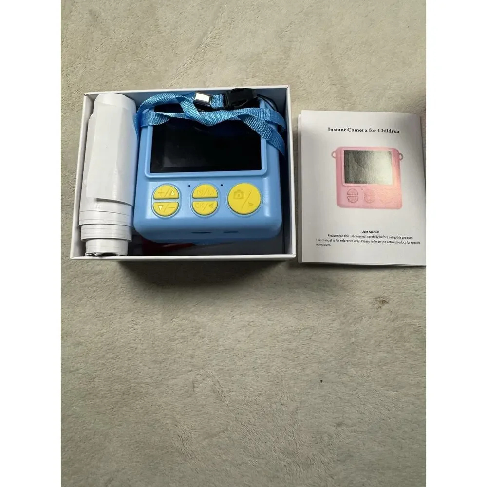 Kids Instant Print Digital Camera 48MP 2.7K Blue w/ Paper Rolls New Open Box